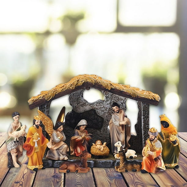 Résine religieuse Nativité Figurine petit bébé jésus Statue ornement Christ  artisanat décoration de la maison cadeaux