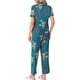thumbnail image 3 of Conjunto de pijama de satén para mujer INSPIRE CHIC, top de seda con mangas cortas y pantalones, 2 piezas, pijamas XL azul brillante, 3 of 6