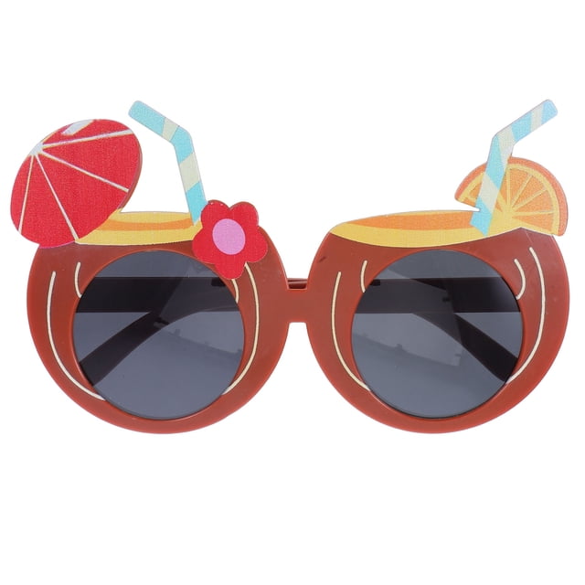 KAKOWELY Gafas de coco para fiesta, divertidas gafas de sol hawaianas para adultos, ideales para fiestas luau en la playa y accesorios para fotomatón. Gafas novedosas.