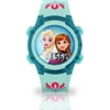 Disney Frozen Unisex Child Watch Featuring Elsa and Anna with Flower Printed Strap in Blue (FZN3883WM)