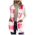 thumbnail image 2 of Fewfanhot Women Clothing Plaid Vest for Women Fall Winter Coat Sleeveless Blazer Jackets Casual Outwear Open Front Cardigan Top, 2 of 6