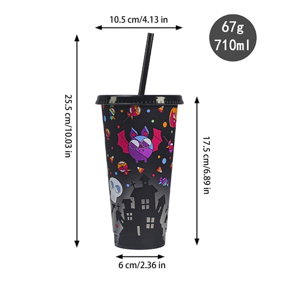 Reusable Halloween Plastic Cups With Lids For Summer And Travel