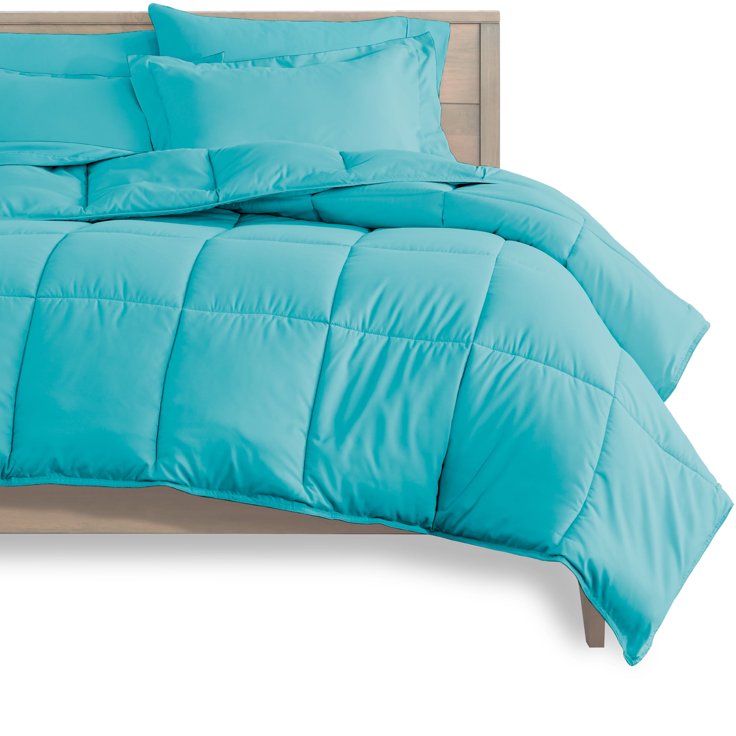 Bare Home 5Piece BedinaBag, Twin XL, Aqua with Aqua Sheet Set