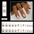 thumbnail image 3 of Fofosbeauty 24pcs Press on Nails, 2024 Fake Nails Short Coffin Tips Design, French Minimalist Love Black, 3 of 9