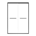 thumbnail image 3 of 60" wide x 72" high, matte black aluminum frame double sliding shower door with 1/4" (6mm) nano-coated clear tempered glass for durability and stability, dual stainless steel handles for ease of use, 3 of 9