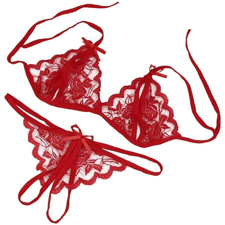 

CebDs Women s Sexy Lingerie Sleepwear G-String Lingerie Dew Dot Erotic Lingerie Bra Panty Thong Set Lingerie