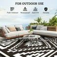 thumbnail image 5 of Outsunny Outdoor Patio Rug, Large Camping Carpet with Carrying Bag, 9' x 18' Waterproof Plastic Straw, Reversible, Black & White Square Patchwork, 5 of 9