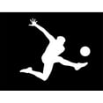 thumbnail image 1 of ND125W Soccer Player Kicking Ball With Left Leg Decal Sticker | 5.5-Inches By 4.9-Inches | Car, Truck Van SUV Laptop Macbook Decal | White Vinyl, 1 of 1