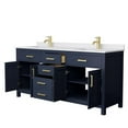 thumbnail image 2 of Wyndham Collection Beckett 72" Wood Double Bathroom Vanity in Blue/Gold, 2 of 3