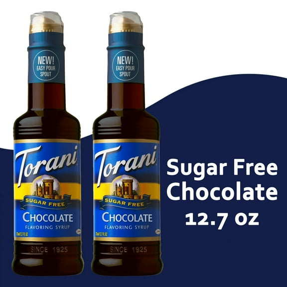 Torani Sugar Free Chocolate Syrup, Coffee Flavoring, 12.7oz, Pack of 2