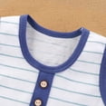 thumbnail image 5 of Busydd Baby Boy Romper 0-18 Months Cute Round Neck Striped Baby Onesie Breathable Cotton Sleeveless Newborn Infant Girl Clothes 0-3 Months, 5 of 7