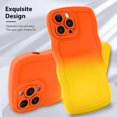 thumbnail image 3 of for iPhone 13 Pro Max Case Gradient Silicone Case with Wireless Charger, Wave Edge Soft Back Cover with Screen Protector Cover for Girls Women -Orange Yellow, 3 of 6