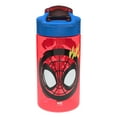 thumbnail image 7 of Zak Designs 2pc 16 oz Marvel Spider-Man Kids Water Bottle Plastic with Easy-Open Locking Spout Cover for Travel, Spidey and His Amazing Friends, 7 of 7