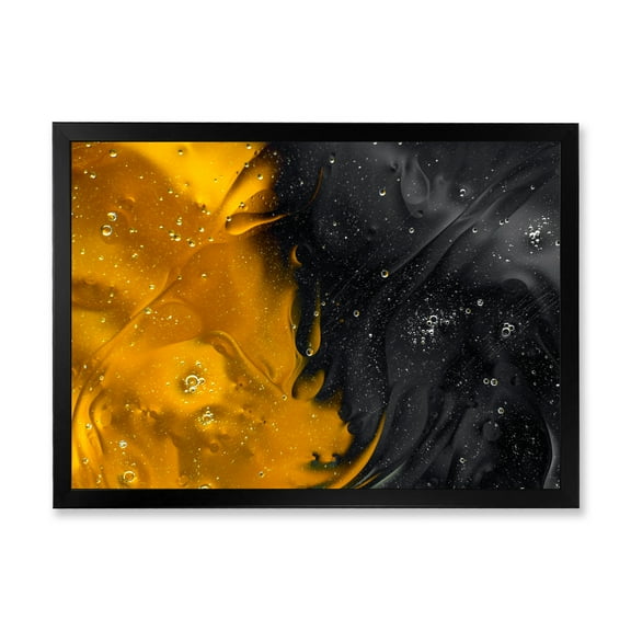 Designart 'Marriage of Black and Yellow' Modern Framed Art Print