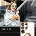 thumbnail image 6 of Compatible with Samsung Galaxy S23 Ultra 5g Case Cell Phone Ultra Slim Thin with Ring 360°Finger Stand Metal Electroplated Soft TPU Frame Full Body Bumper Hard Back Mobile Cover-White, 6 of 14
