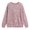 Pink, variant on Women's Sweater Knitted Loose Round Neck Long Sleeve Solid Casual Oversized Fall Winter Tops Waffle Pullover Pink XL
