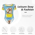 thumbnail image 4 of KLL Women 's Crew Neck Bodysuit Jumpsuits Dog Takes a Bath in the Bathtub Print Short onesies Stretch T Shirts, 4 of 7