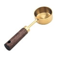 thumbnail image 1 of Cuchara medidora de café, herramienta compacta para hornear, mango de madera para café molido Oro, 1 of 8
