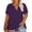 Dark Purple, variant on Laipiong Women Plus Size Tops 2026 Trendy Button Up V-Neck Short Sleeved Pullover Tee Shirts Dressy Casual Classic Fit Workout Clothes