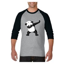 MmF - Mens Raglan Sleeve Baseball T-Shirts, up to Size 3XL - Dancing Panda