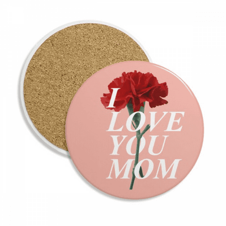

Carnation Mother Emotion Coaster Cup Mug Tabletop Protection Absorbent Stone