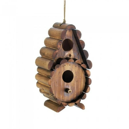 - ROUND LOG BIRDHOUSE