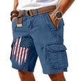 thumbnail image 4 of CONZONE Independence Day Mens Cargo Shorts Buttons 4Th Of July Shorts for Men Patriotic Usa Flag Graphic Lightweight Outdoor Shorts With Pockets, 4 of 4