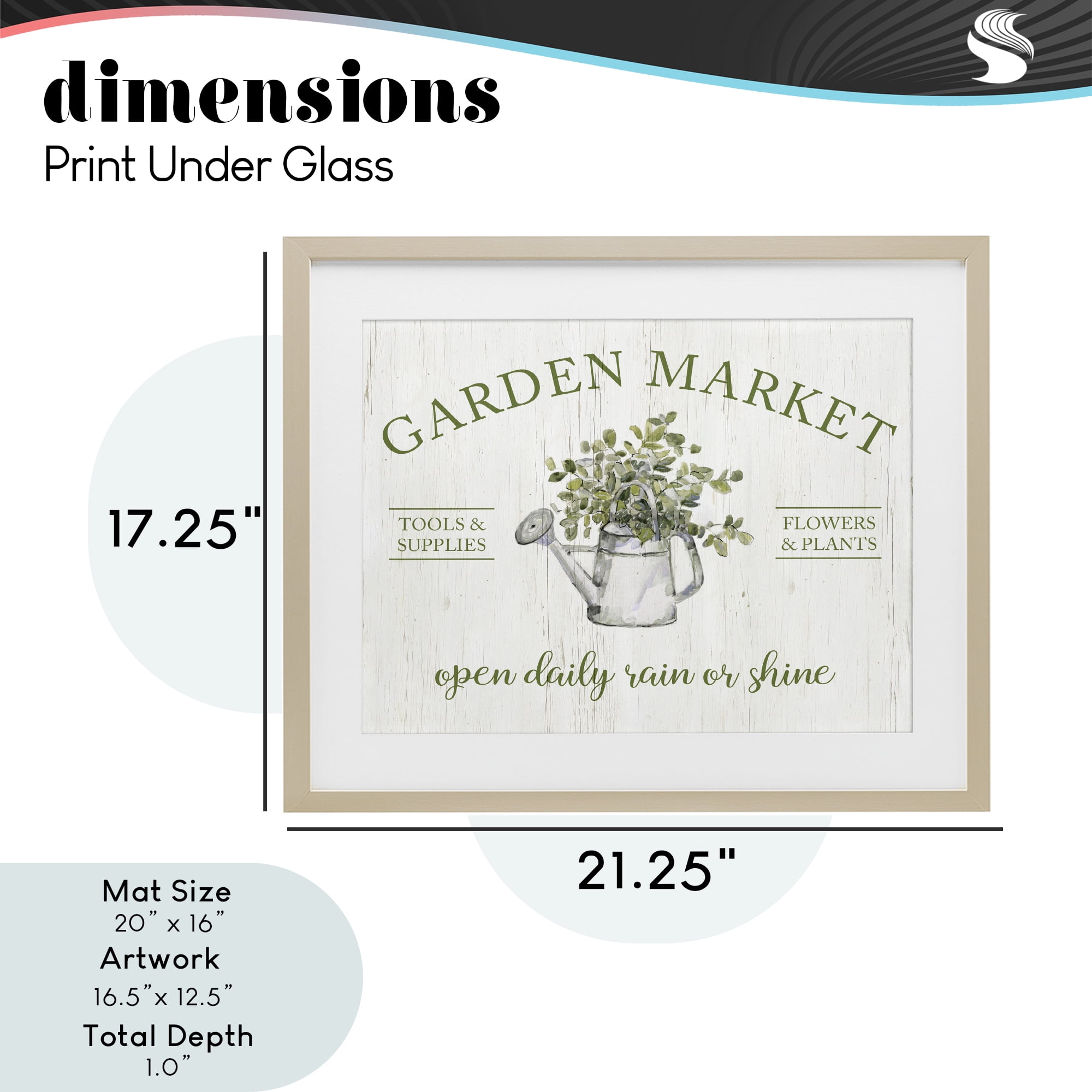 Stupell Industries Open Daily Garden Market Birch Framed Print Under Glass, design by Sally Swatland