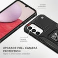 thumbnail image 3 of Aggxpf Samsung A14 5g Case with Screen Protector Pack, Tempered Screen Protector Phone Case with Metal Ring Stand for Galaxy A14 5G, Black, 3 of 5