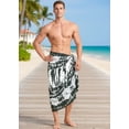 thumbnail image 3 of LA LEELA Men's Pareo Swim Trunk Swimwear Sarong Beach Wrap One Size Coal, Tie Dye Summer Vacation Party, 3 of 6