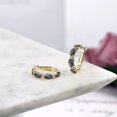 thumbnail image 4 of Gem Stone King 5.00 Ct Green Mystic Topaz White Diamond 18K Yellow Gold Plated Silver Hoop Earrings, 4 of 4