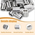 thumbnail image 3 of Aluminum Crimping Loop Sleeve 100Pcs, 3mm Cable Ferrule for 1/8" Wire Rope & Cables-Wire Rope Sleeves, 3 of 7