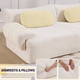 thumbnail image 6 of Muumblus Modular Sectional Sofa with Movable Ottoman, Oversized L-Shaped Cloud Sofa with Chaise, Boneless Deep Seat Living Room Couch, Beige Chenille, 6 of 12