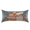 thumbnail image 3 of Dailycode Satin Pillow Case Queen Silk Pillow Cover for Hair and Skin Envelope Closure Little Dinosaur on Book 20"x30", 3 of 9