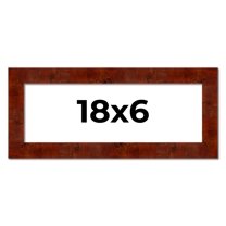 18x6 Walnut Brown Veneer Real Wood Picture Frame Width 1.75 inches | Interior Frame Depth 0.5