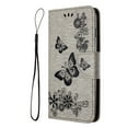 thumbnail image 3 of Allytech Galaxy A34 5G Wallet Case,  PU Leather Butterfly Embossed Flip Folio Stand Protective Shockproof Cards Holder Hand Wrist Bumper Phone Case Cover for Samsung Galaxy A34 5G - Gray, 3 of 7