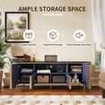 thumbnail image 5 of OKD 70" Modern Fluted TV Stand for TVs up to 80", Mid-Century Wooden Entertainment Center for Living Room - Dark Blue, 5 of 8