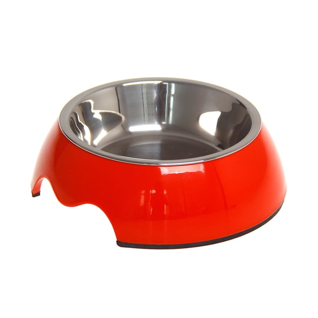 Laklulu Cuenco para mascotas, cuenco para perros, cuenco para gatos, cuenco individual antideslizante de acero inoxidable de doble uso, cuenco para comida