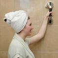 thumbnail image 4 of HealthSmart Grab Bars for Bathroom with Germ Protection, Suction Cup Shower Handle for Bathtubs and Showers, Shower Safety and Balance Handlebar for Elderly and Handicap, Chrome, 16", 4 of 9