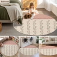 thumbnail image 5 of Round Rugs 6Ft, Spring Pink Floral Round Area Rug Washable Indoor Throw Carpet, Vintage Farmhouse Flowers Art Soft Non Slip Circle Rug for Office Cabinet Home Decor Aesthetic, 5 of 8
