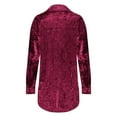 thumbnail image 5 of Hvyesh Velour Shirt for Women Button Down Tunic Tops Long Sleeve Velvet Shirt Dressy Work Shirt Blouse, 5 of 6