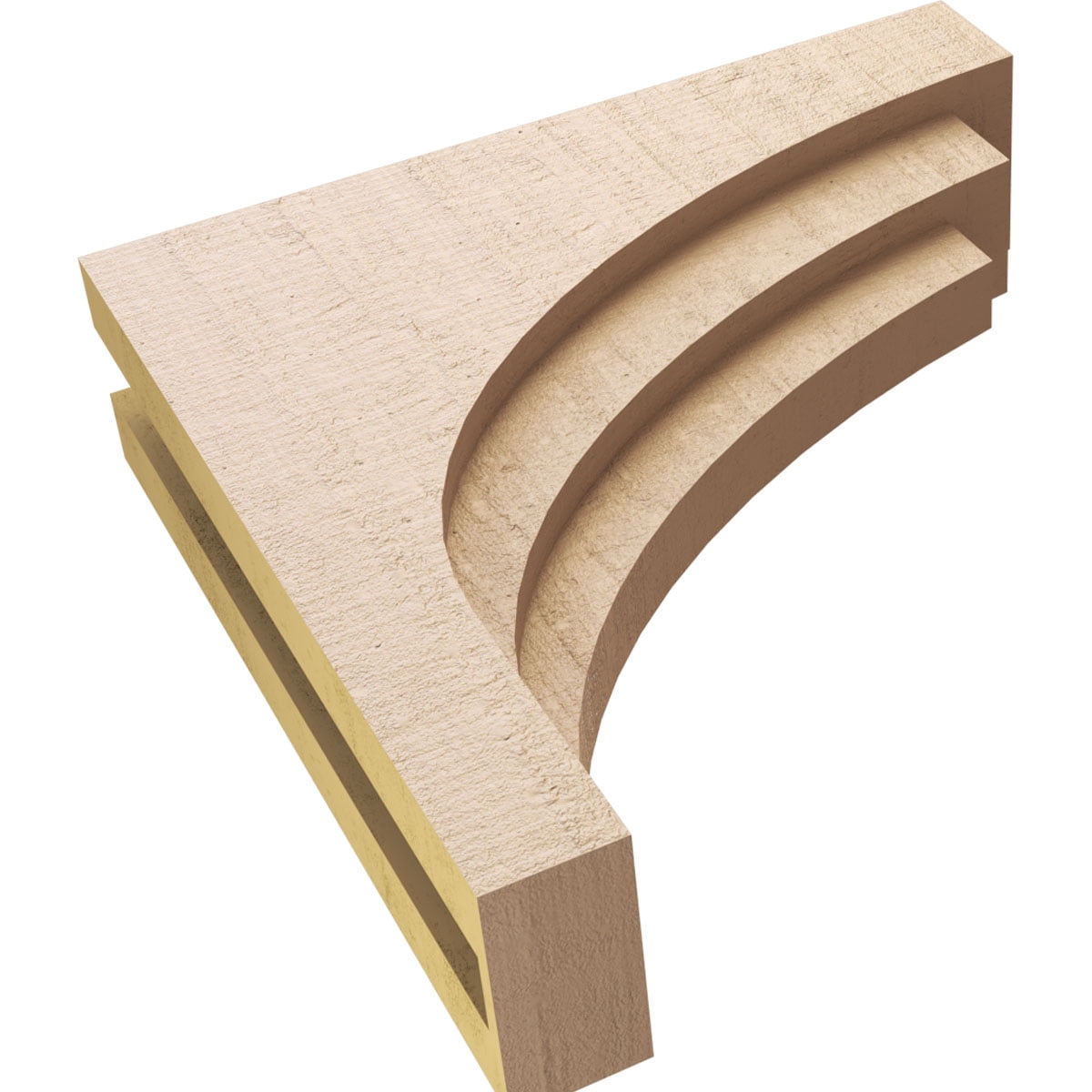 6"W x 24"D x 24"H Thin Rockford Rough Cedar Woodgrain TimberThane Corbel, Primed Tan
