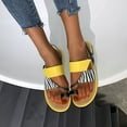 thumbnail image 4 of Anuirheih Fashion Women's Shoes Breathable Zebra-stripe Flat Outdoor Leisure Sandals Sandals Women Clearance(Yellow), 4 of 7