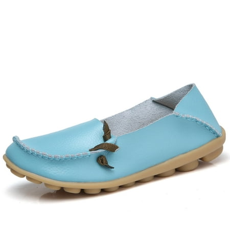 

Zpanxa Shoes for Women Round Head Casual Flat Shoes Loafers Soft Bottom Casual Single Peas Shoes Sky Blue Womens Shoes 43
