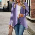 thumbnail image 4 of Fancifize Womens Lightweight Striped Cardigan Long Sleeve Casual High Low Hem Cardigans Open Front Fall Fashion Loose Outwear, 4 of 5