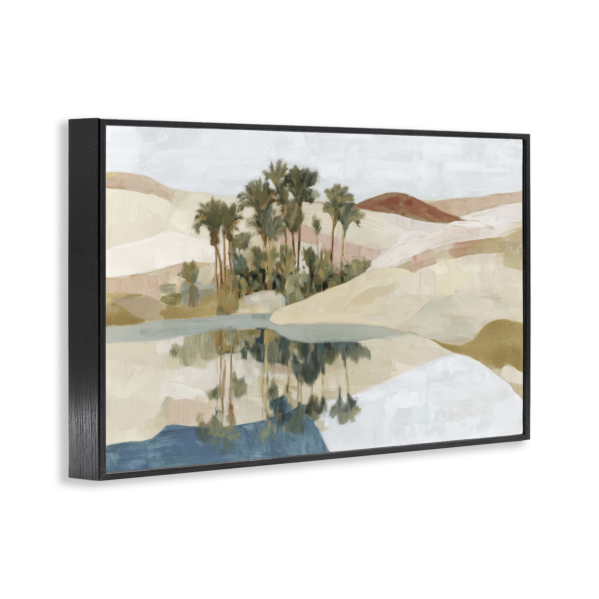 Stupell Industries Desert Oasis with Palm Reflection Black Framed Giclee Art, design by Chromatic Storm Studio