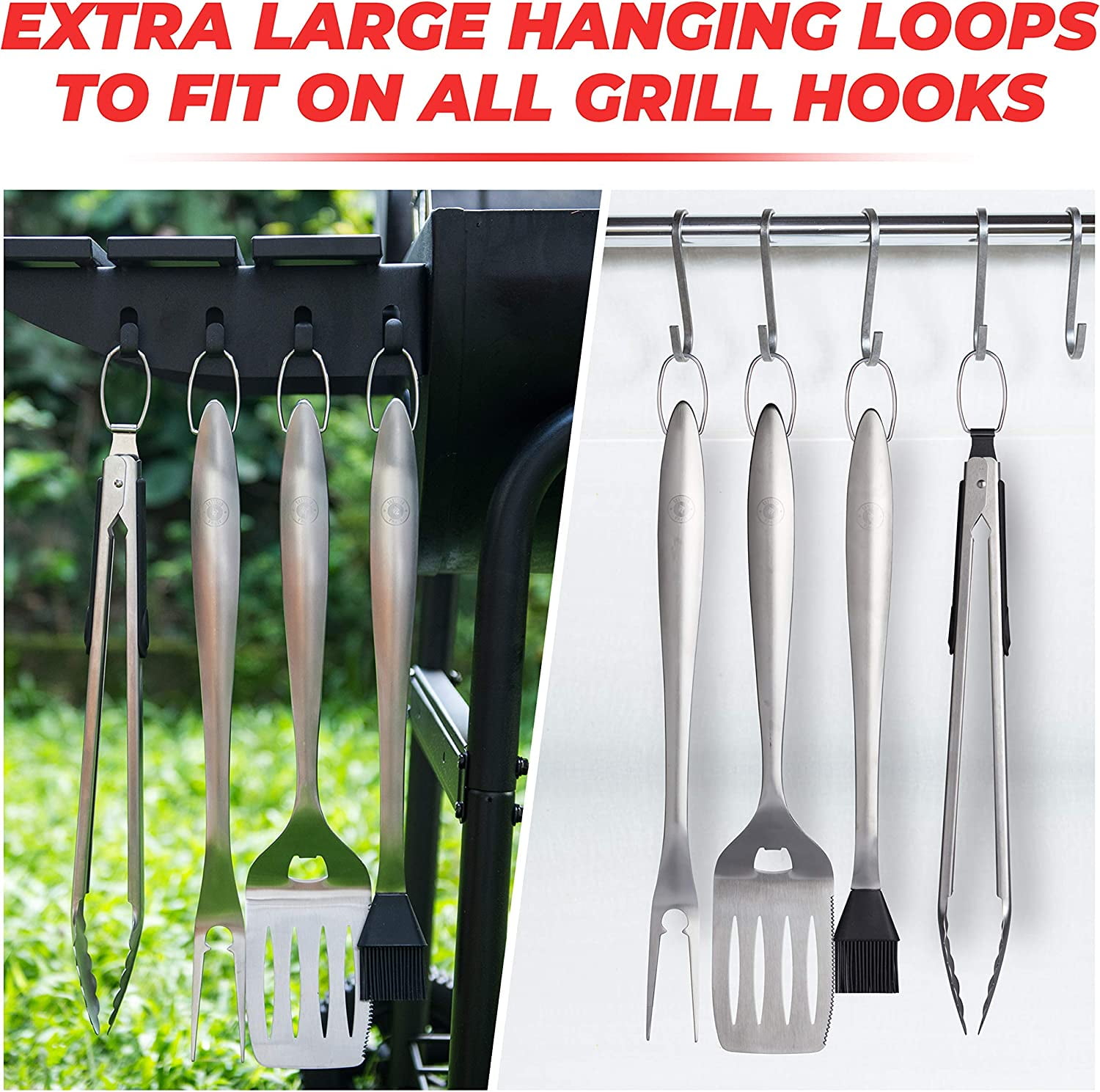 ROMANTICIST 27pcs Heavy Duty BBQ Tools Gift Set for Men Dad, Extra Thick  Stainless Steel Grill Utensils with Meat Claws, Grilling Accessories Kit in