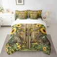 thumbnail image 2 of Castle Fairy Rustic Floral Sunflowers Twin Bedding Sets 7-Piece for Female Men Adults,Chic Floral Blossoms Bedding Comforter Set Microfiber,Rustic Lodge Cabin Breathable Sheet Sets, 2 of 8