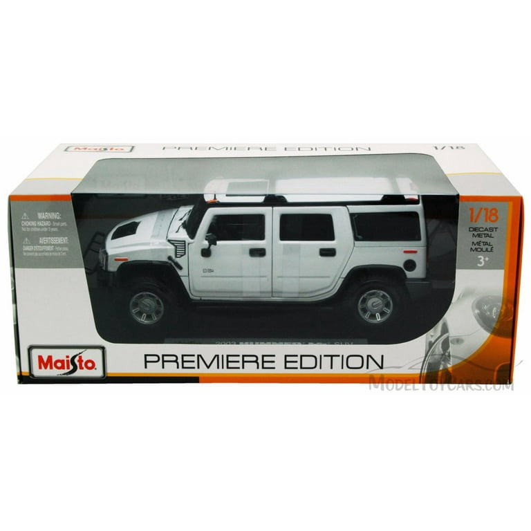 Hummer H2 SUV, White - Maisto Premiere 36631 - 1/18 Scale Diecast