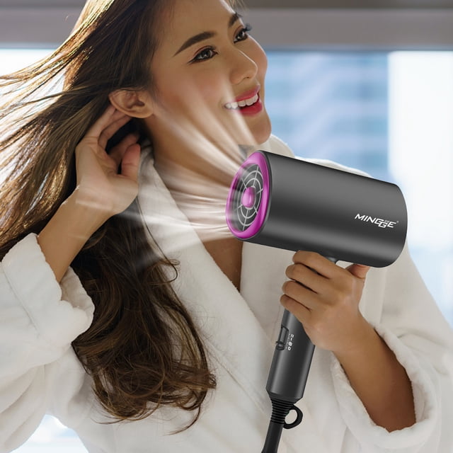 Secador de pelo plegable 1800 W Ion negativo 3 Botón de calefacción y frío para el cuidado personal